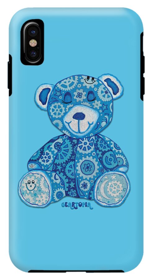 Geartopia GEAR BEAR Dreamy Original Handpainted PoP Art Teddy Bear Painting Nursery Art MeganAroon - Phone Case