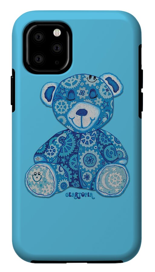 Geartopia GEAR BEAR Dreamy Original Handpainted PoP Art Teddy Bear Painting Nursery Art MeganAroon - Phone Case