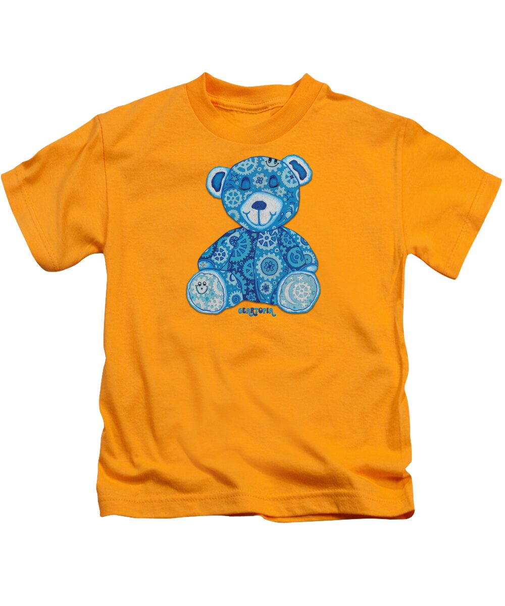 Geartopia GEAR BEAR Dreamy Original Handpainted PoP Art Teddy Bear Painting Nursery Art MeganAroon - Kids T-Shirt