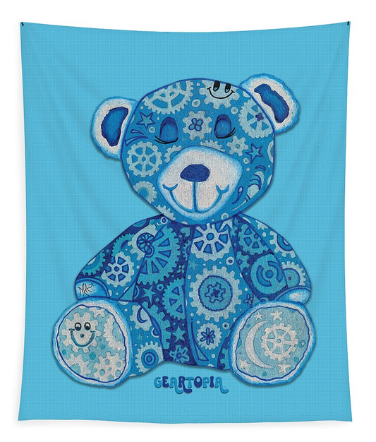 Geartopia GEAR BEAR Dreamy Original Handpainted PoP Art Teddy Bear Painting Nursery Art MeganAroon - Tapestry