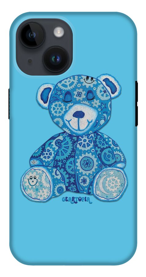 Geartopia GEAR BEAR Dreamy Original Handpainted PoP Art Teddy Bear Painting Nursery Art MeganAroon - Phone Case