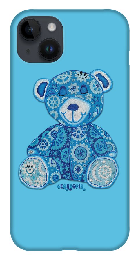 Geartopia GEAR BEAR Dreamy Original Handpainted PoP Art Teddy Bear Painting Nursery Art MeganAroon - Phone Case