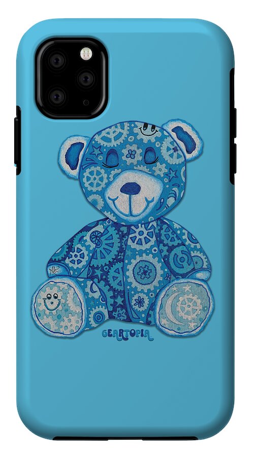 Geartopia GEAR BEAR Dreamy Original Handpainted PoP Art Teddy Bear Painting Nursery Art MeganAroon - Phone Case