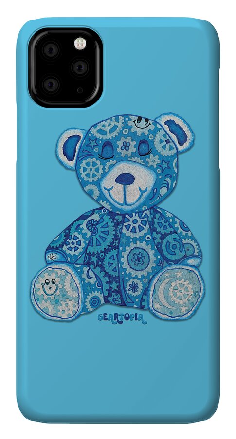 Geartopia GEAR BEAR Dreamy Original Handpainted PoP Art Teddy Bear Painting Nursery Art MeganAroon - Phone Case