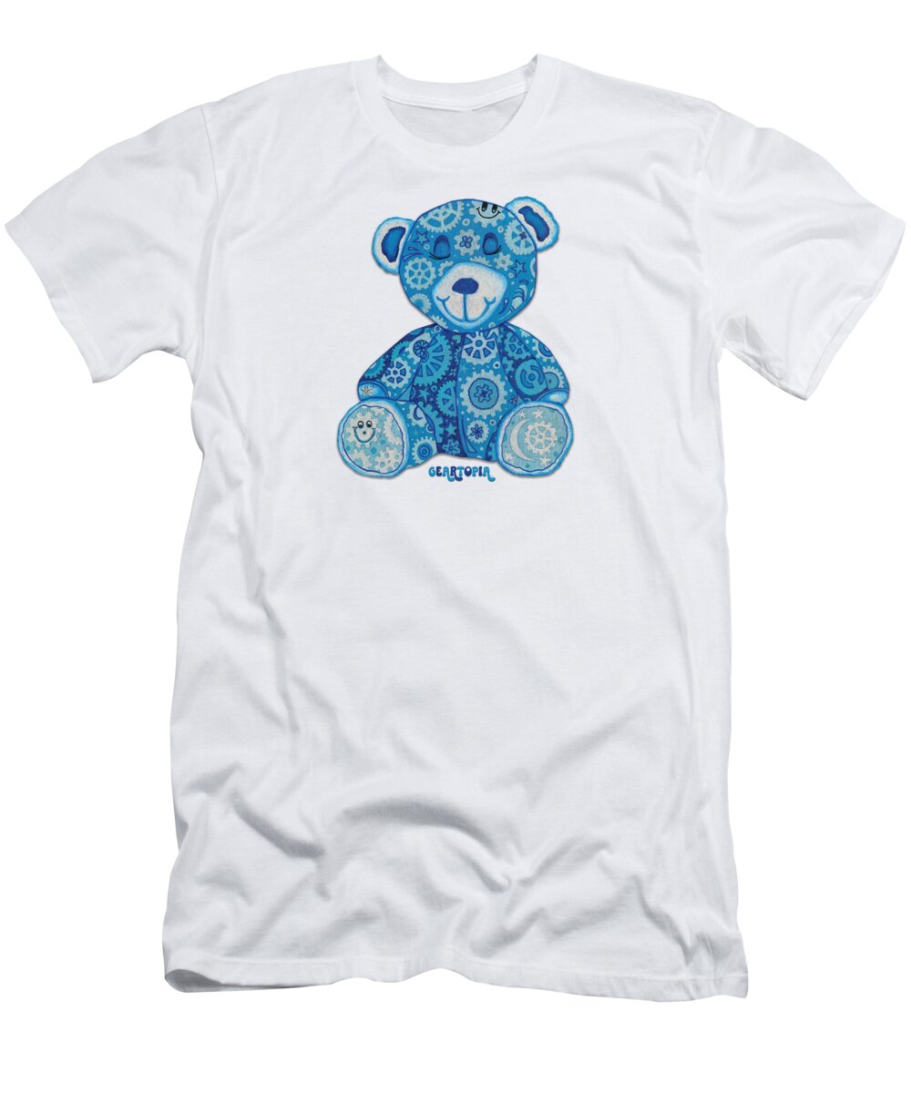 Geartopia GEAR BEAR Dreamy Original Handpainted PoP Art Teddy Bear Painting Nursery Art MeganAroon - T-Shirt