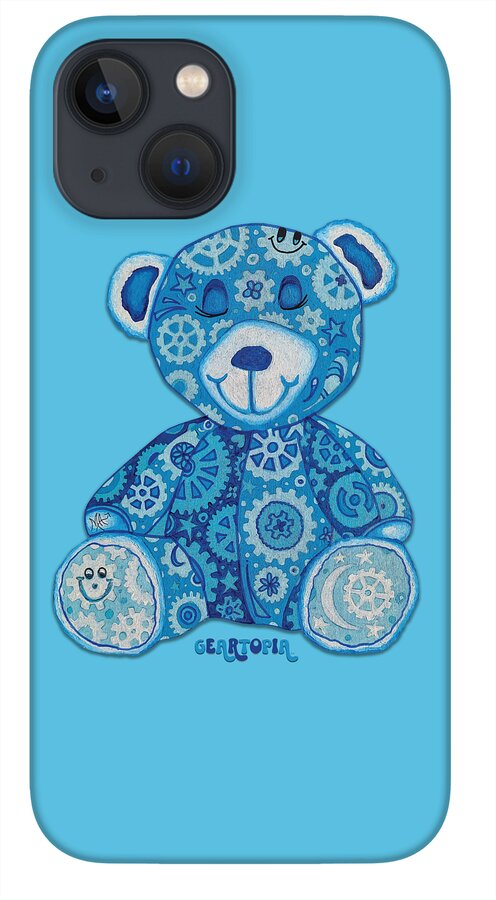 Geartopia GEAR BEAR Dreamy Original Handpainted PoP Art Teddy Bear Painting Nursery Art MeganAroon - Phone Case