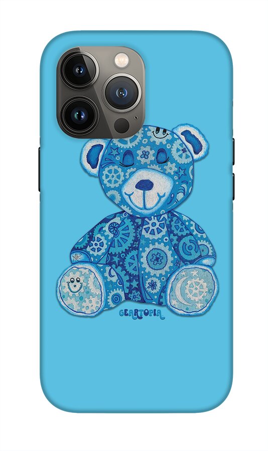 Geartopia GEAR BEAR Dreamy Original Handpainted PoP Art Teddy Bear Painting Nursery Art MeganAroon - Phone Case