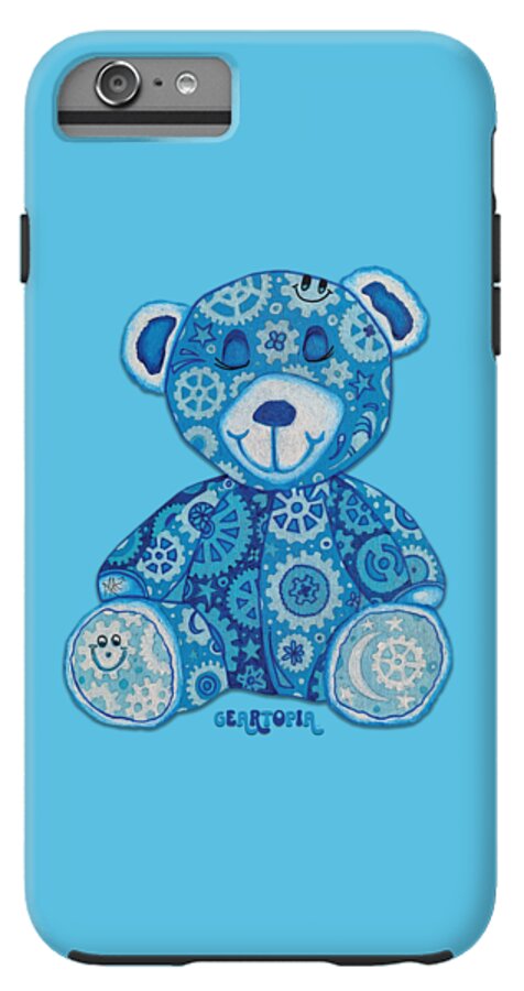 Geartopia GEAR BEAR Dreamy Original Handpainted PoP Art Teddy Bear Painting Nursery Art MeganAroon - Phone Case