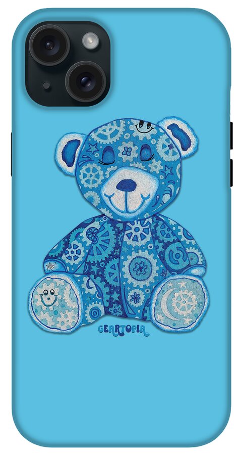 Geartopia GEAR BEAR Dreamy Original Handpainted PoP Art Teddy Bear Painting Nursery Art MeganAroon - Phone Case