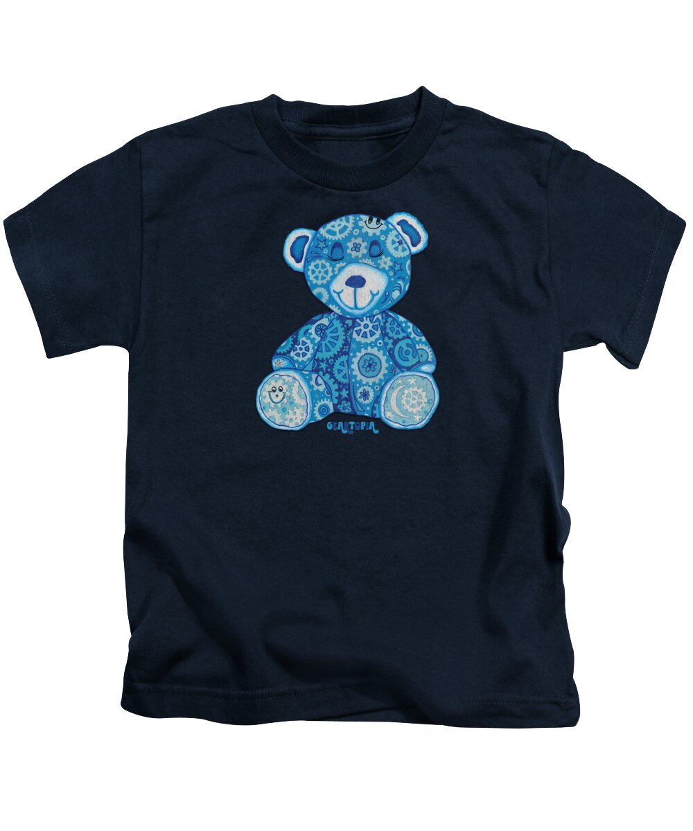 Geartopia GEAR BEAR Dreamy Original Handpainted PoP Art Teddy Bear Painting Nursery Art MeganAroon - Kids T-Shirt