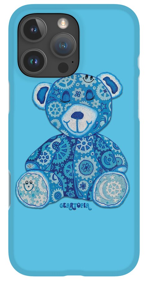 Geartopia GEAR BEAR Dreamy Original Handpainted PoP Art Teddy Bear Painting Nursery Art MeganAroon - Phone Case