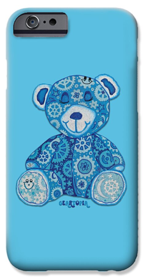 Geartopia GEAR BEAR Dreamy Original Handpainted PoP Art Teddy Bear Painting Nursery Art MeganAroon - Phone Case