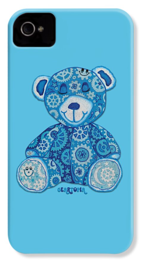 Geartopia GEAR BEAR Dreamy Original Handpainted PoP Art Teddy Bear Painting Nursery Art MeganAroon - Phone Case