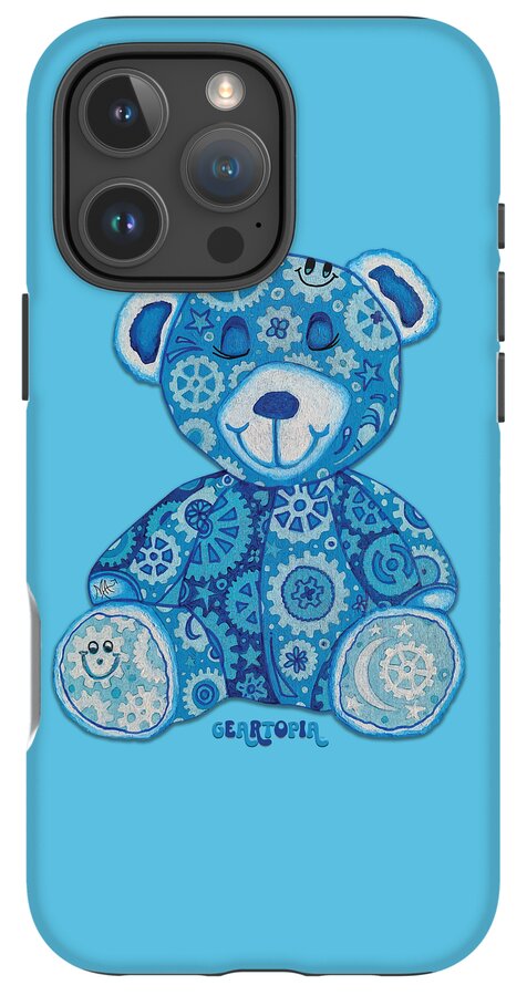 Geartopia GEAR BEAR Dreamy Original Handpainted PoP Art Teddy Bear Painting Nursery Art MeganAroon - Phone Case