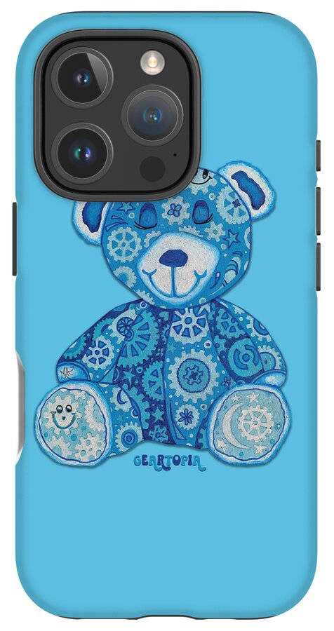 Geartopia GEAR BEAR Dreamy Original Handpainted PoP Art Teddy Bear Painting Nursery Art MeganAroon - Phone Case