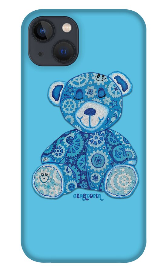 Geartopia GEAR BEAR Dreamy Original Handpainted PoP Art Teddy Bear Painting Nursery Art MeganAroon - Phone Case