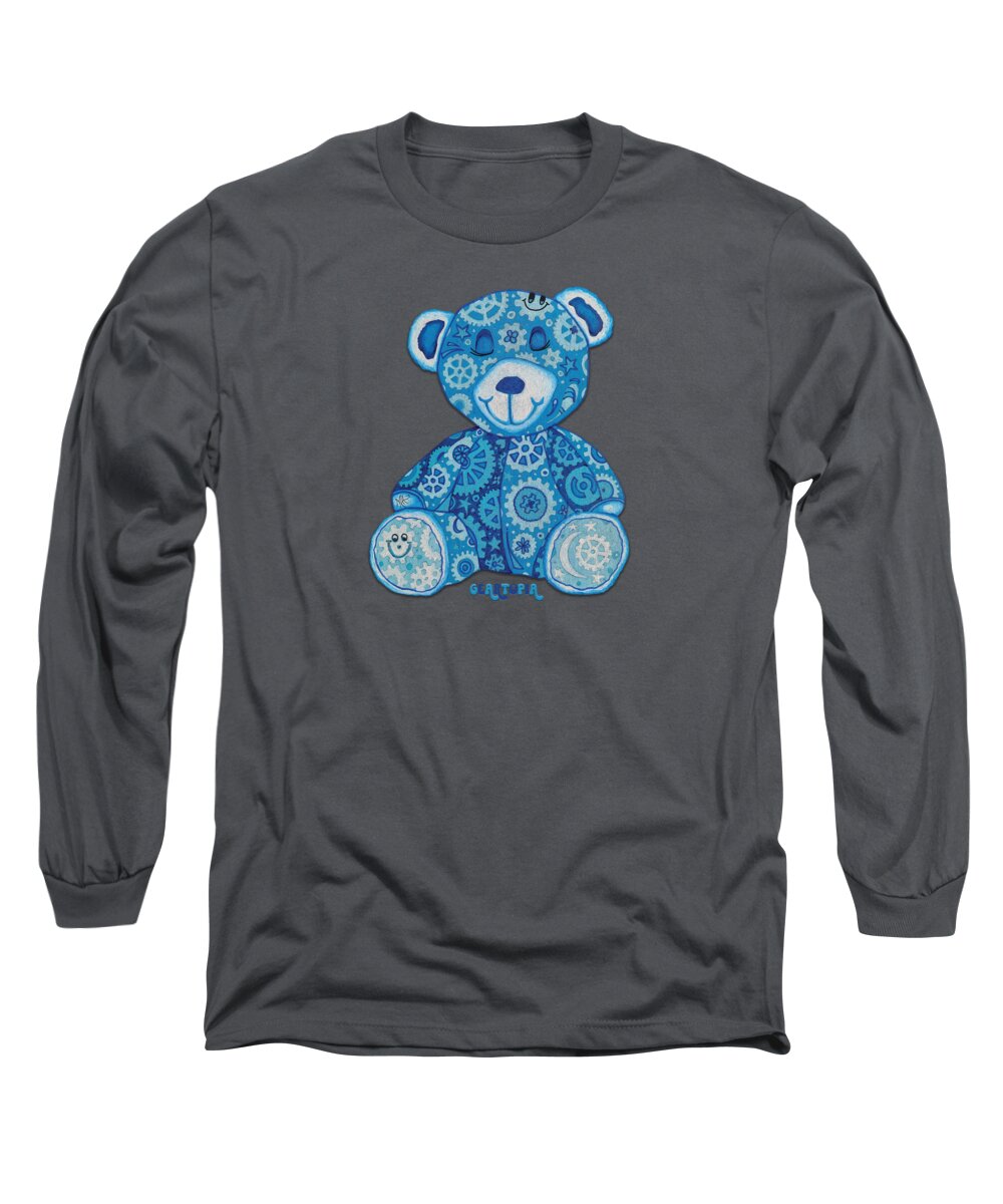 Geartopia GEAR BEAR Dreamy Original Handpainted PoP Art Teddy Bear Painting Nursery Art MeganAroon - Long Sleeve T-Shirt