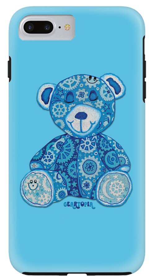 Geartopia GEAR BEAR Dreamy Original Handpainted PoP Art Teddy Bear Painting Nursery Art MeganAroon - Phone Case