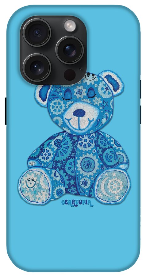 Geartopia GEAR BEAR Dreamy Original Handpainted PoP Art Teddy Bear Painting Nursery Art MeganAroon - Phone Case