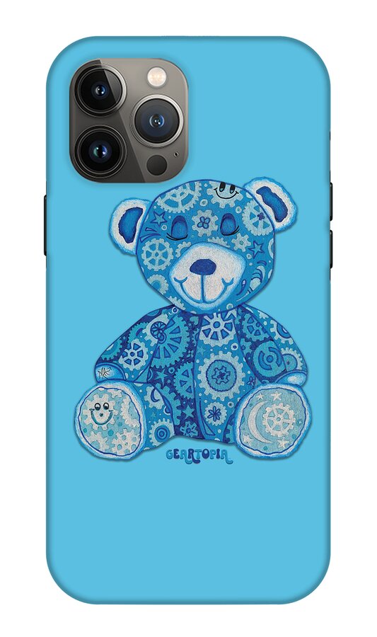 Geartopia GEAR BEAR Dreamy Original Handpainted PoP Art Teddy Bear Painting Nursery Art MeganAroon - Phone Case