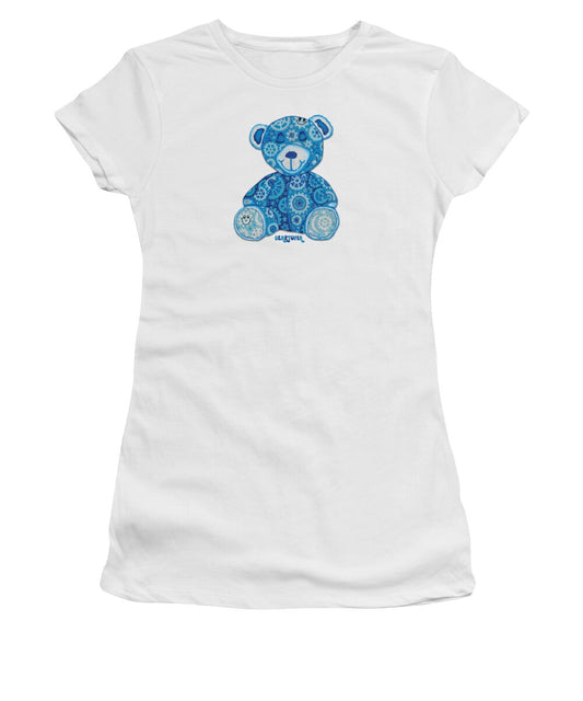 Geartopia GEAR BEAR Dreamy Original Handpainted PoP Art Teddy Bear Painting Nursery Art MeganAroon - Women's T-Shirt