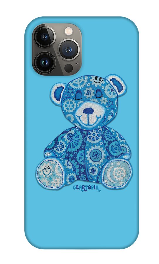 Geartopia GEAR BEAR Dreamy Original Handpainted PoP Art Teddy Bear Painting Nursery Art MeganAroon - Phone Case