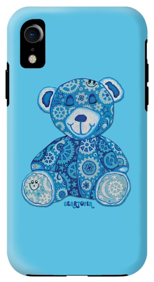 Geartopia GEAR BEAR Dreamy Original Handpainted PoP Art Teddy Bear Painting Nursery Art MeganAroon - Phone Case