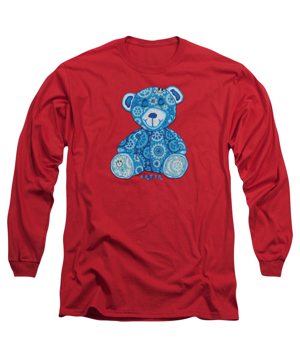 Geartopia GEAR BEAR Dreamy Original Handpainted PoP Art Teddy Bear Painting Nursery Art MeganAroon - Long Sleeve T-Shirt