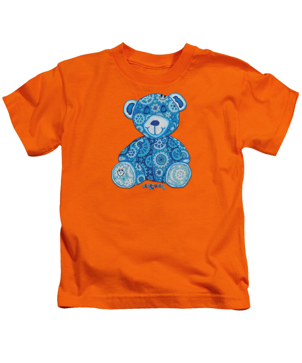 Geartopia GEAR BEAR Dreamy Original Handpainted PoP Art Teddy Bear Painting Nursery Art MeganAroon - Kids T-Shirt