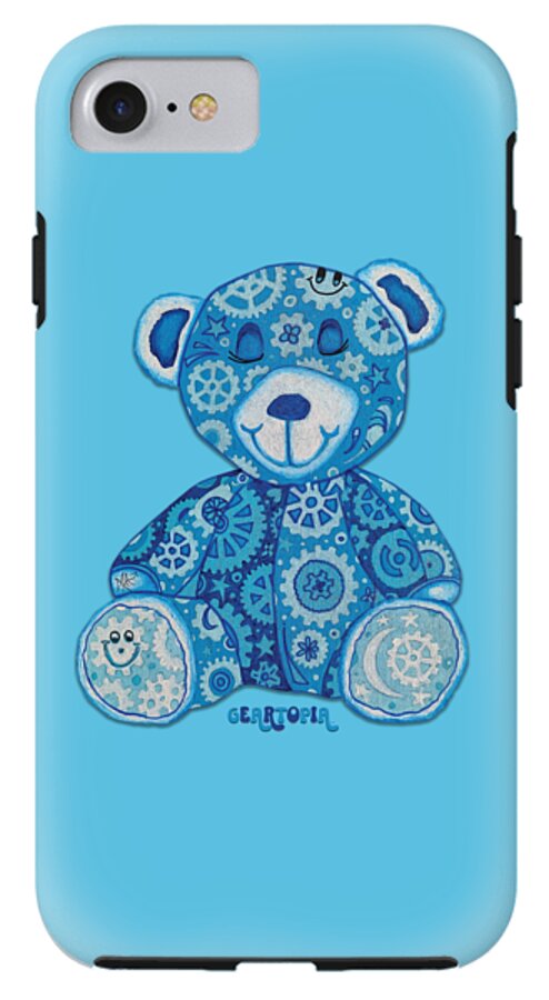 Geartopia GEAR BEAR Dreamy Original Handpainted PoP Art Teddy Bear Painting Nursery Art MeganAroon - Phone Case