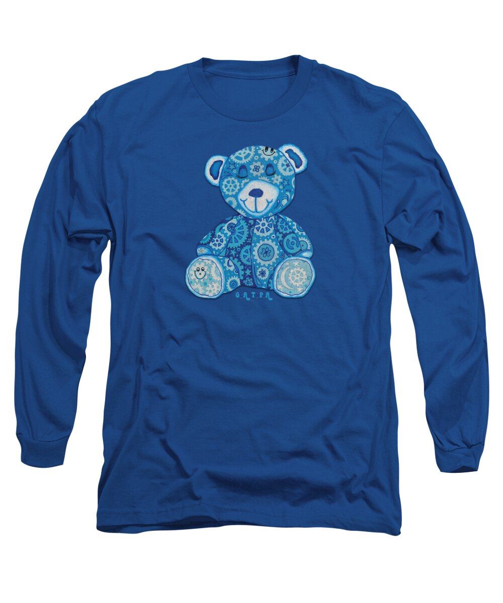 Geartopia GEAR BEAR Dreamy Original Handpainted PoP Art Teddy Bear Painting Nursery Art MeganAroon - Long Sleeve T-Shirt