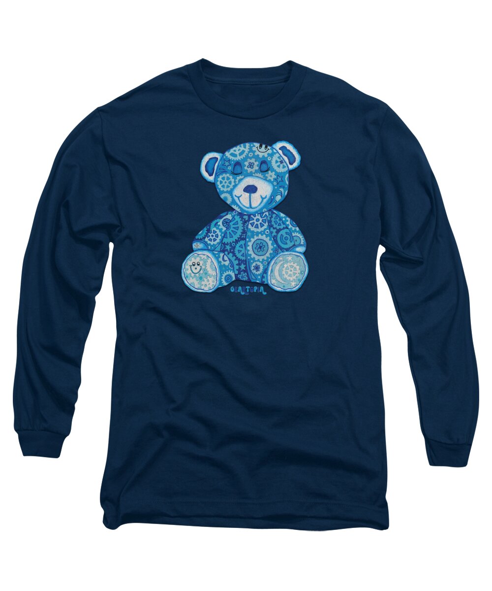 Geartopia GEAR BEAR Dreamy Original Handpainted PoP Art Teddy Bear Painting Nursery Art MeganAroon - Long Sleeve T-Shirt