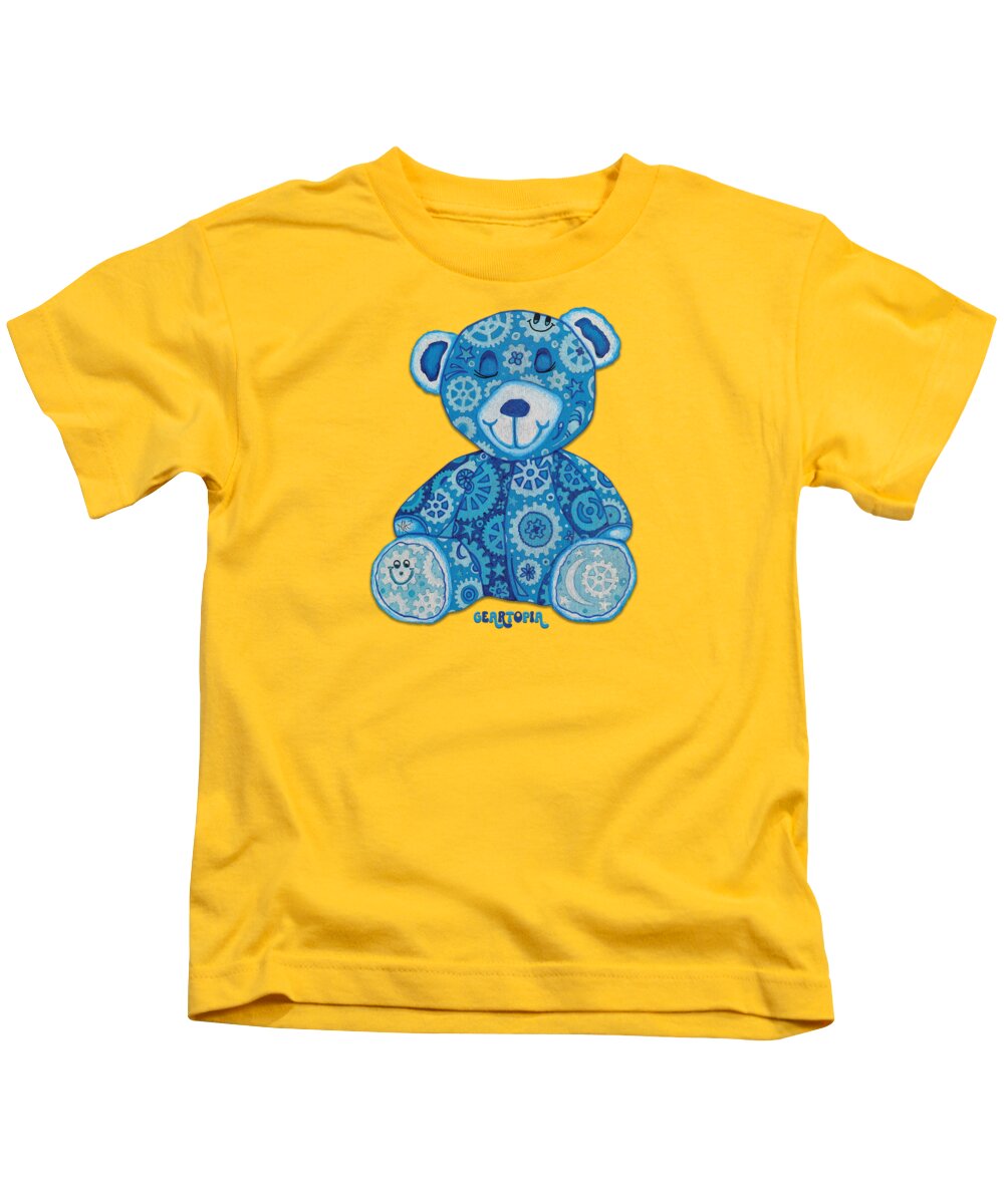 Geartopia GEAR BEAR Dreamy Original Handpainted PoP Art Teddy Bear Painting Nursery Art MeganAroon - Kids T-Shirt