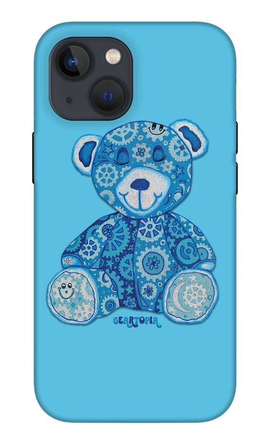 Geartopia GEAR BEAR Dreamy Original Handpainted PoP Art Teddy Bear Painting Nursery Art MeganAroon - Phone Case