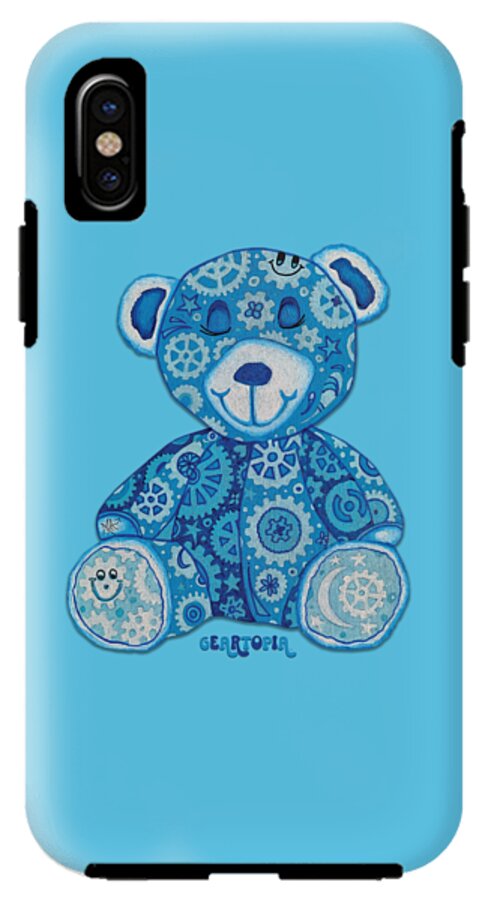 Geartopia GEAR BEAR Dreamy Original Handpainted PoP Art Teddy Bear Painting Nursery Art MeganAroon - Phone Case