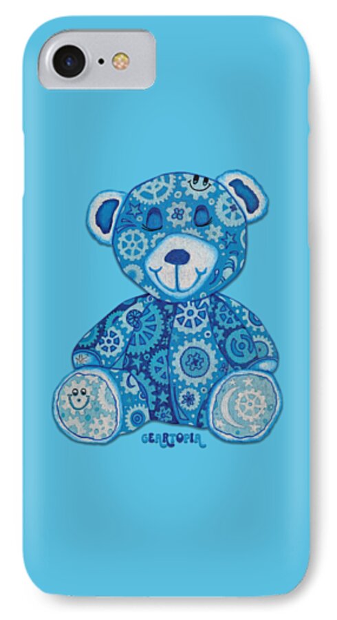 Geartopia GEAR BEAR Dreamy Original Handpainted PoP Art Teddy Bear Painting Nursery Art MeganAroon - Phone Case