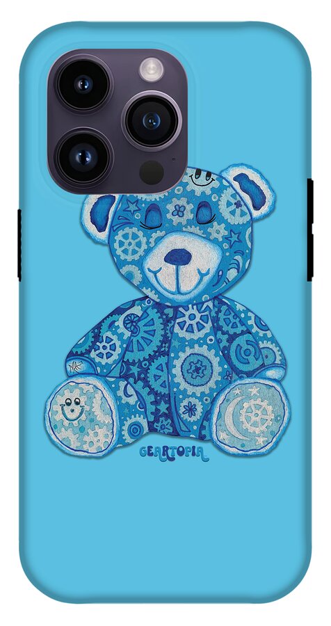 Geartopia GEAR BEAR Dreamy Original Handpainted PoP Art Teddy Bear Painting Nursery Art MeganAroon - Phone Case