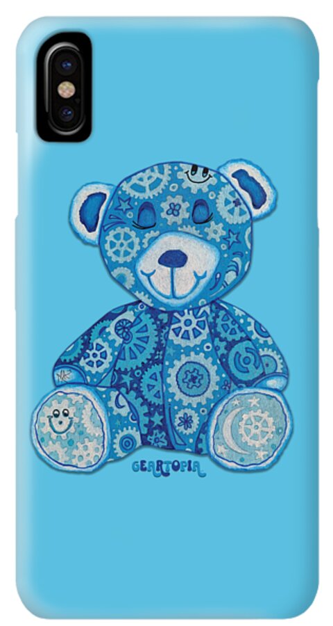 Geartopia GEAR BEAR Dreamy Original Handpainted PoP Art Teddy Bear Painting Nursery Art MeganAroon - Phone Case