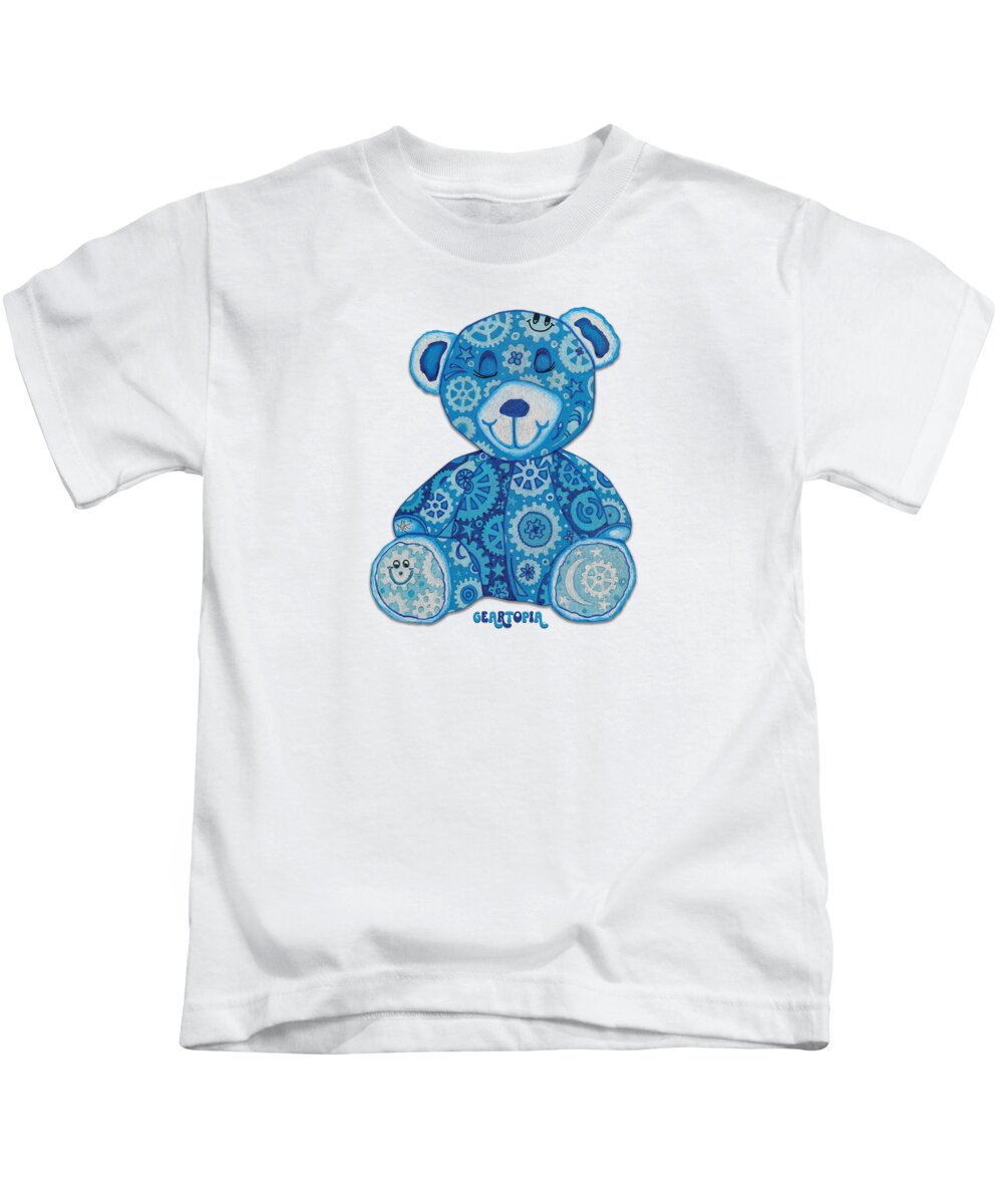 Geartopia GEAR BEAR Dreamy Original Handpainted PoP Art Teddy Bear Painting Nursery Art MeganAroon - Kids T-Shirt