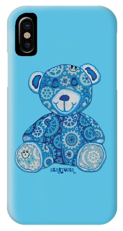 Geartopia GEAR BEAR Dreamy Original Handpainted PoP Art Teddy Bear Painting Nursery Art MeganAroon - Phone Case