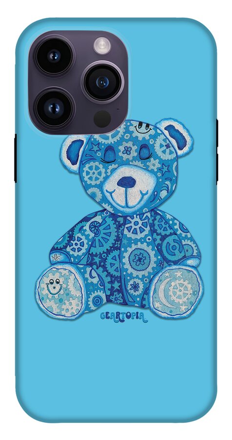 Geartopia GEAR BEAR Dreamy Original Handpainted PoP Art Teddy Bear Painting Nursery Art MeganAroon - Phone Case