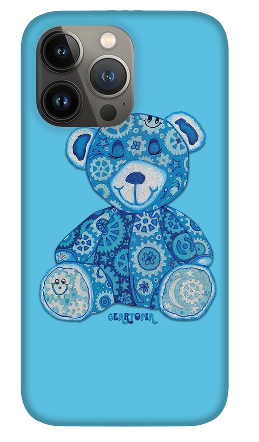 Geartopia GEAR BEAR Dreamy Original Handpainted PoP Art Teddy Bear Painting Nursery Art MeganAroon - Phone Case