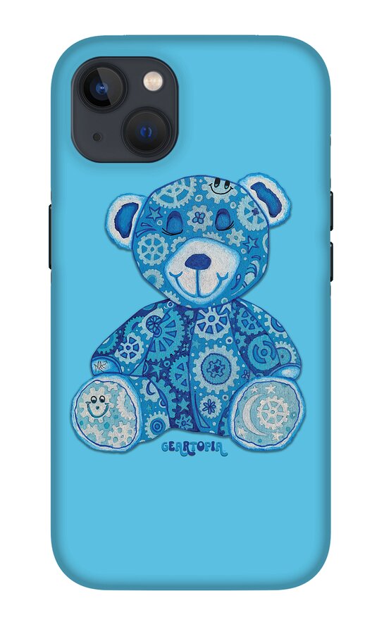 Geartopia GEAR BEAR Dreamy Original Handpainted PoP Art Teddy Bear Painting Nursery Art MeganAroon - Phone Case