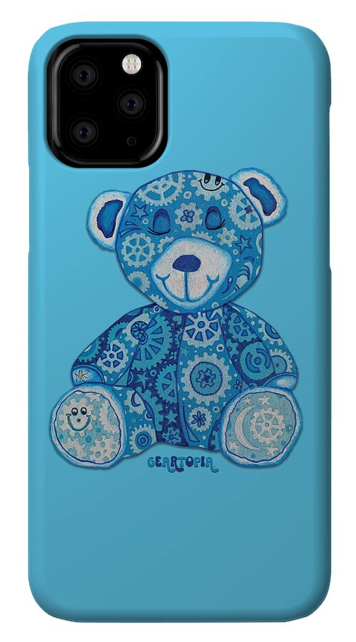 Geartopia GEAR BEAR Dreamy Original Handpainted PoP Art Teddy Bear Painting Nursery Art MeganAroon - Phone Case