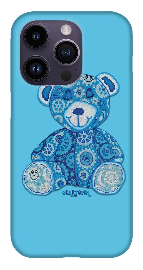 Geartopia GEAR BEAR Dreamy Original Handpainted PoP Art Teddy Bear Painting Nursery Art MeganAroon - Phone Case