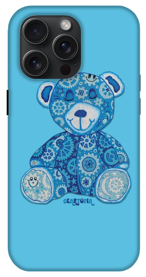 Geartopia GEAR BEAR Dreamy Original Handpainted PoP Art Teddy Bear Painting Nursery Art MeganAroon - Phone Case