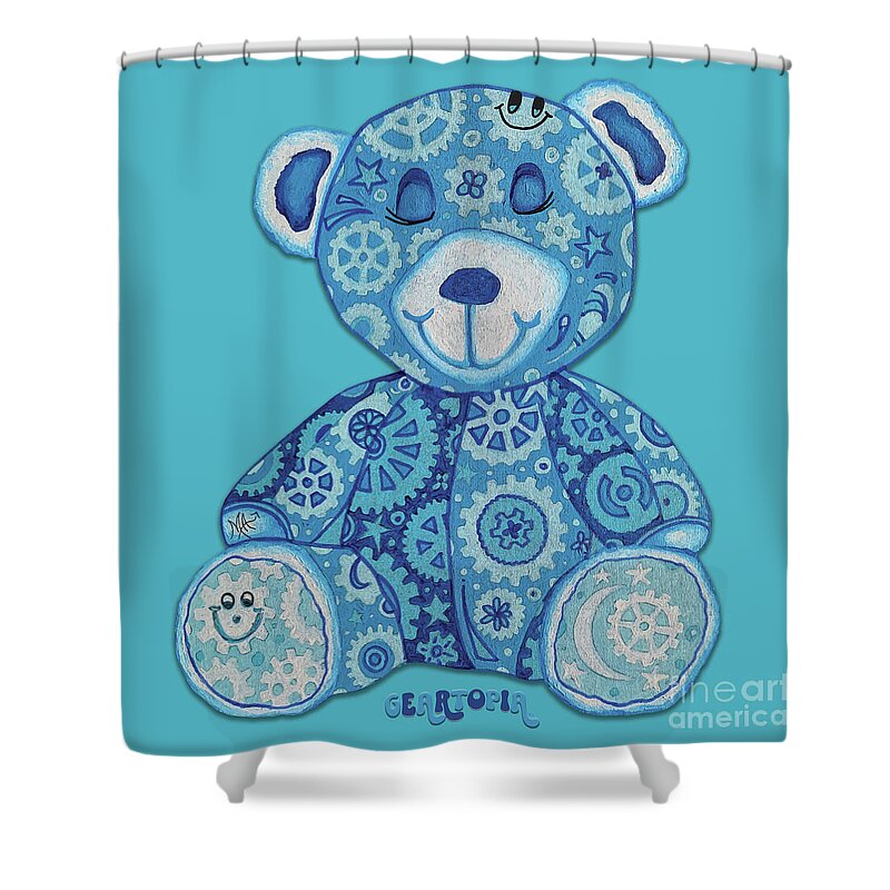 Geartopia GEAR BEAR Dreamy Original Handpainted PoP Art Teddy Bear Painting Nursery Art MeganAroon - Shower Curtain