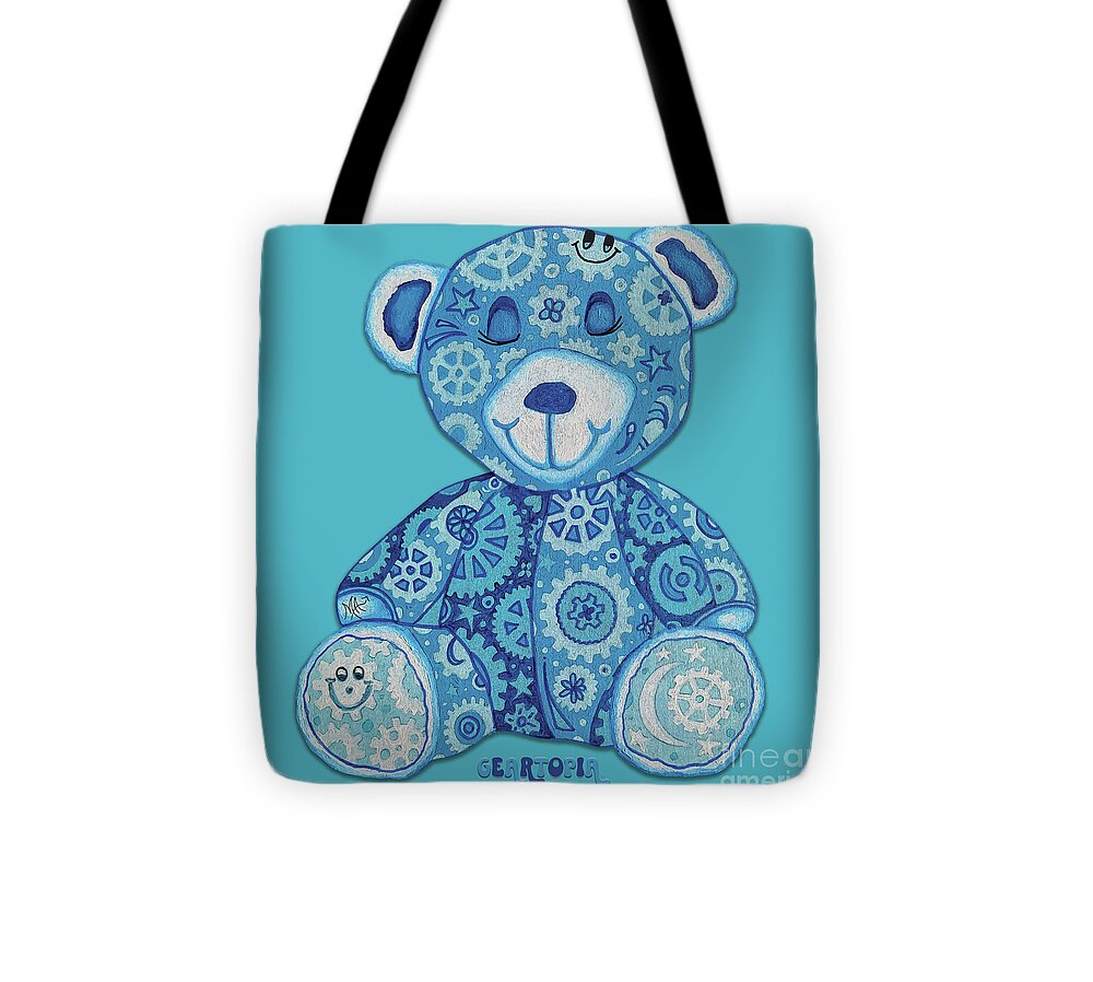 Geartopia GEAR BEAR Dreamy Original Handpainted PoP Art Teddy Bear Painting Nursery Art MeganAroon - Tote Bag