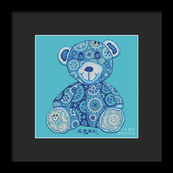 Geartopia GEAR BEAR Dreamy Original Handpainted PoP Art Teddy Bear Painting Nursery Art MeganAroon - Framed Print