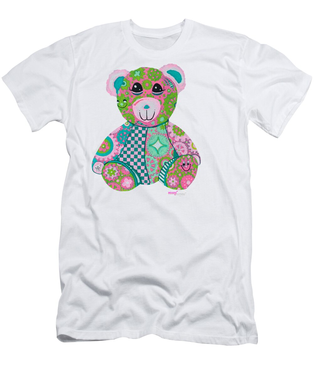 Geartopia GEAR BEAR Hope Original Handpainted PoP Art Teddy Bear Painting Nursery Art MeganAroon - T-Shirt